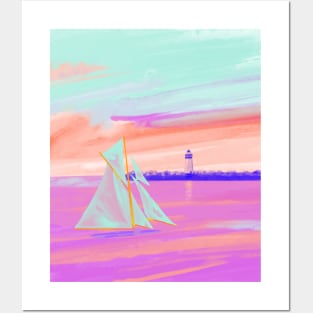 Sailing into the sunset Posters and Art